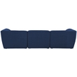 Bowery Hill Contemporary Upholstered Navy Durable Linen Textured Modular Sofa