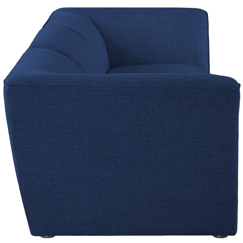 Bowery Hill Contemporary Upholstered Navy Durable Linen Textured Modular Sofa
