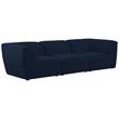Bowery Hill Contemporary Upholstered Navy Durable Linen Textured Modular Sofa