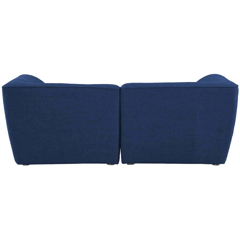 Bowery Hill Contemporary Upholstered Navy Durable Linen Textured Modular Sofa