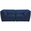 Bowery Hill Contemporary Upholstered Navy Durable Linen Textured Modular Sofa