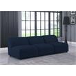 Bowery Hill Contemporary Upholstered Navy Durable Linen Textured Modular Sofa