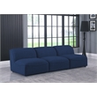 Bowery Hill Contemporary Upholstered Navy Durable Linen Textured Modular Sofa