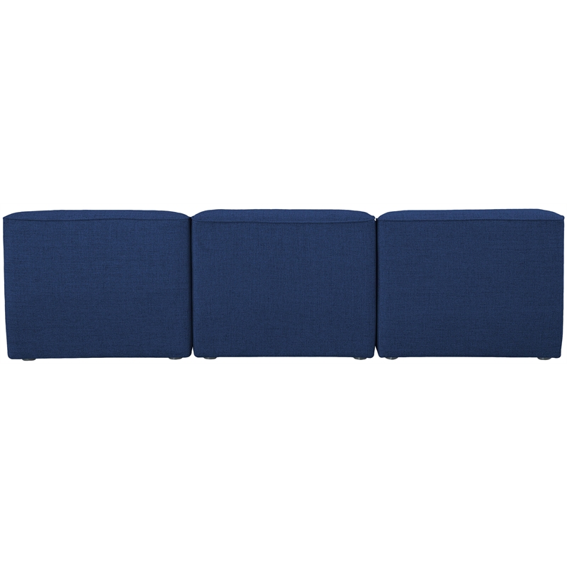 Bowery Hill Contemporary Upholstered Navy Durable Linen Textured Modular Sofa