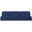 Bowery Hill Contemporary Upholstered Navy Durable Linen Textured Modular Sofa