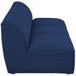 Bowery Hill Contemporary Upholstered Navy Durable Linen Textured Modular Sofa