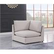 Bowery Hill Contemporary Upholstered Beige Durable Linen Textured Corner