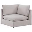 Bowery Hill Contemporary Upholstered Beige Durable Linen Textured Corner