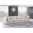 Bowery Hill Contemporary Upholstered Beige Durable Linen Textured Modular Sofa