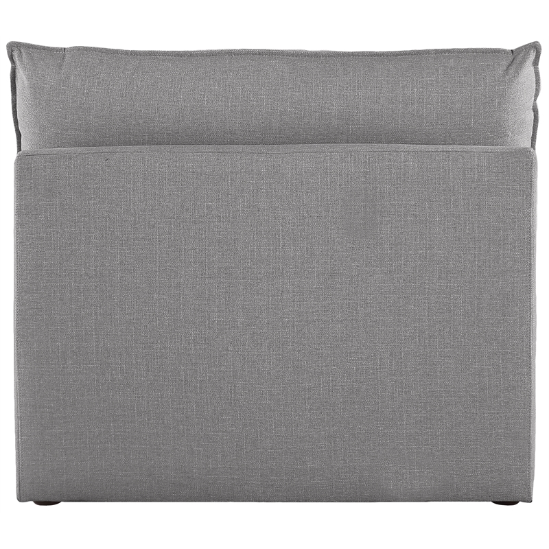 Bowery Hill Contemporary Upholstered Grey Durable Linen Textured Armless