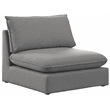 Bowery Hill Contemporary Upholstered Grey Durable Linen Textured Armless