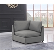 Bowery Hill Contemporary Upholstered Grey Durable Linen Textured Corner