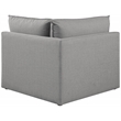 Bowery Hill Contemporary Upholstered Grey Durable Linen Textured Corner