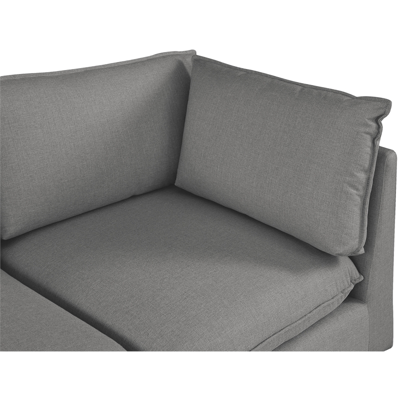 Bowery Hill Contemporary Upholstered Grey Durable Linen Textured Modular Sofa