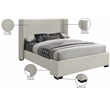 Bowery Hill Contemporary Beige Linen Textured Fabric Full Bed