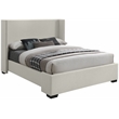Bowery Hill Contemporary Beige Linen Textured Fabric Full Bed