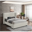 Bowery Hill Contemporary Beige Linen Textured Fabric Full Bed