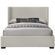 Bowery Hill Contemporary Beige Linen Textured Fabric Full Bed