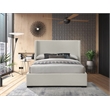 Bowery Hill Contemporary Beige Linen Textured Fabric Full Bed