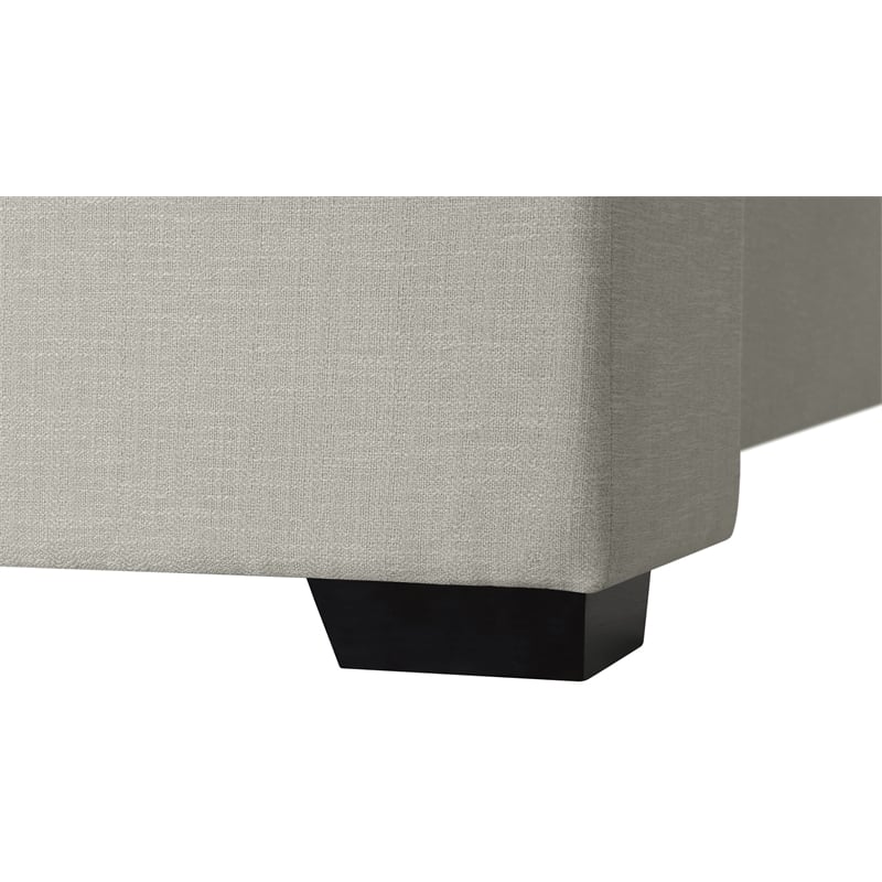 Bowery Hill Contemporary Beige Linen Textured Fabric Twin Bed