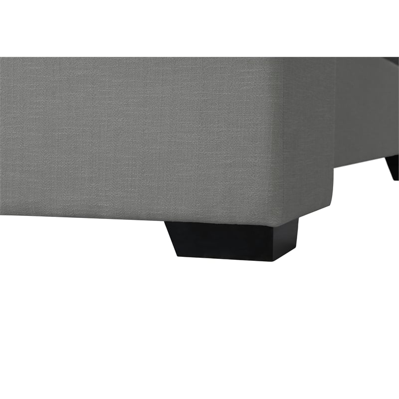 Bowery Hill Contemporary Grey Linen Textured Fabric Full Bed