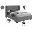 Bowery Hill Contemporary Grey Linen Textured Fabric Queen Bed