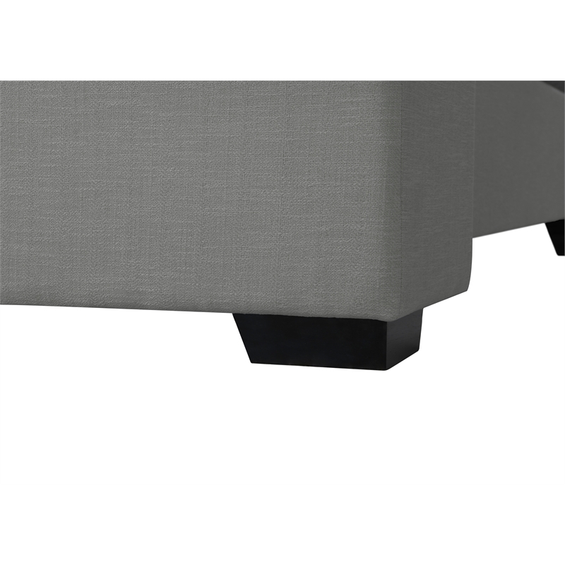 Bowery Hill Contemporary Grey Linen Textured Fabric Queen Bed