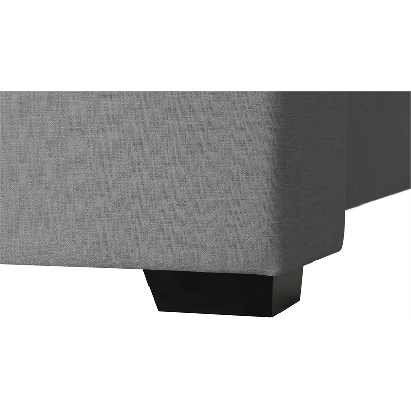 Bowery Hill Contemporary Grey Linen Textured Fabric Twin Bed