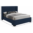 Bowery Hill Contemporary Navy Linen Textured Fabric Full Bed