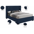Bowery Hill Contemporary Navy Linen Textured Fabric Full Bed