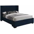 Bowery Hill Contemporary Navy Linen Textured Fabric Full Bed