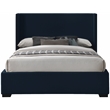 Bowery Hill Contemporary Navy Linen Textured Fabric Full Bed