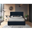 Bowery Hill Contemporary Navy Linen Textured Fabric Full Bed