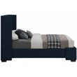Bowery Hill Contemporary Navy Linen Textured Fabric Queen Bed