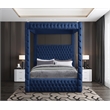 Bowery Hill Contemporary Deep Button Tufted Soft Navy Velvet Queen Bed