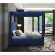 Bowery Hill Contemporary Deep Button Tufted Soft Navy Velvet Queen Bed
