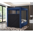 Bowery Hill Contemporary Deep Button Tufted Soft Navy Velvet Queen Bed
