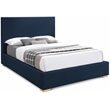 Bowery Hill Contemporary Navy Linen Textured Fabric Full Bed