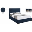 Bowery Hill Contemporary Navy Linen Textured Fabric Full Bed