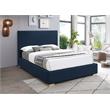 Bowery Hill Contemporary Navy Linen Textured Fabric Full Bed