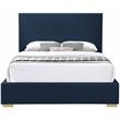 Bowery Hill Contemporary Navy Linen Textured Fabric Full Bed