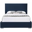 Bowery Hill Contemporary Navy Linen Textured Fabric Full Bed