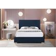 Bowery Hill Contemporary Navy Linen Textured Fabric Full Bed