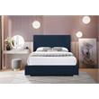 Bowery Hill Contemporary Navy Linen Textured Fabric Full Bed