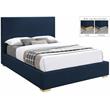 Bowery Hill Contemporary Navy Linen Textured Fabric Full Bed