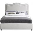 Bowery Hill Contemporary Cream Linen Textured Fabric King Bed