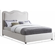Bowery Hill Contemporary Cream Linen Textured Fabric King Bed