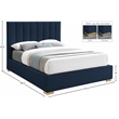 Bowery Hill Contemporary Navy Linen Textured Fabric Full Bed