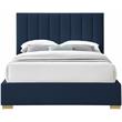 Bowery Hill Contemporary Navy Linen Textured Fabric Full Bed