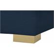 Bowery Hill Contemporary Navy Linen Textured Fabric Queen Bed